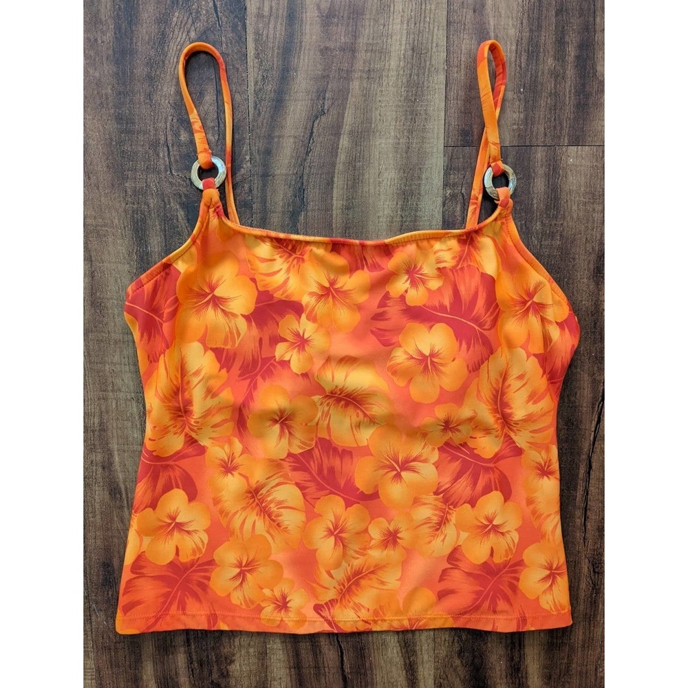Vintage Y2K Tropical Tank Swim Top